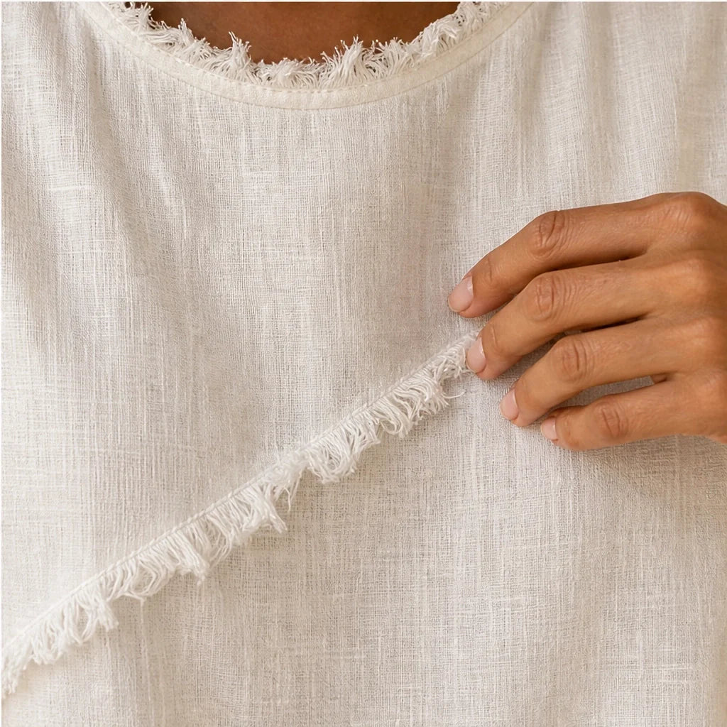 Frayla Top Estivo da Donna con Bordi a Vivo - Maglia Casual Girocollo dalla Vestibilità Comoda